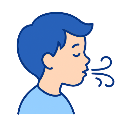 Illustration d'un enfant qui souffle calmement